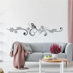 Adesivo murale - Ornamento con la farfalla | Inspio