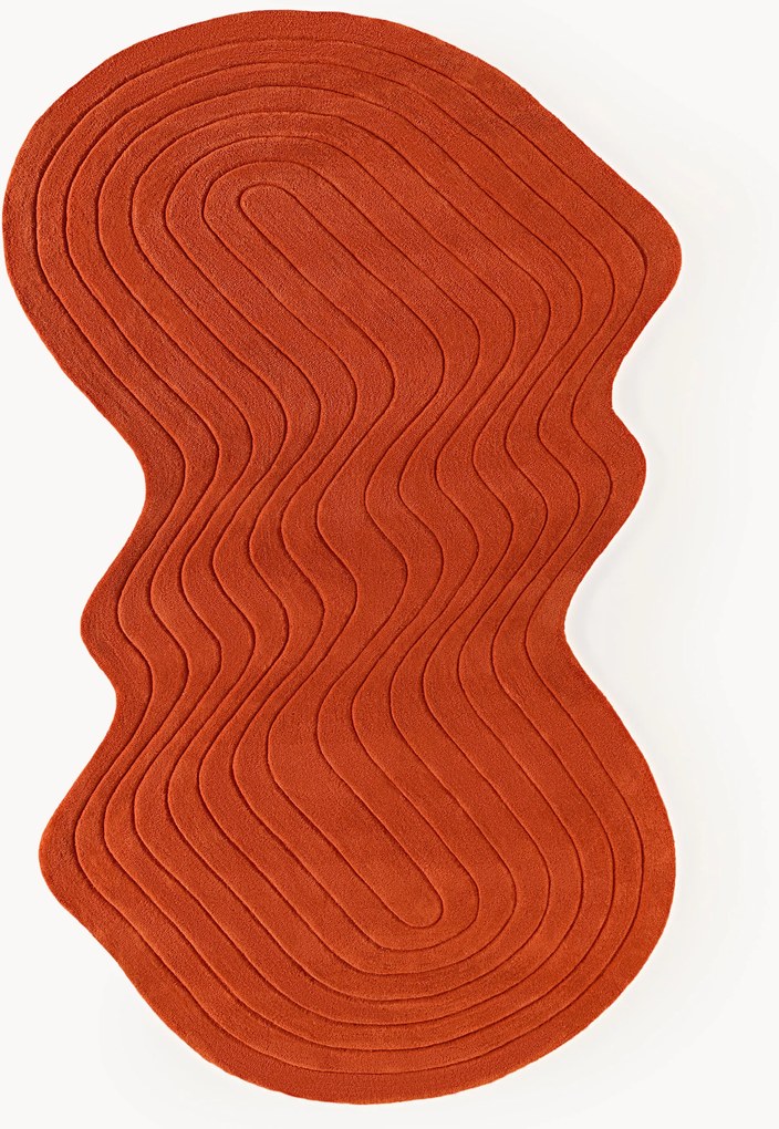 Tappeto in lana fatto a mano in forma organica Aliza