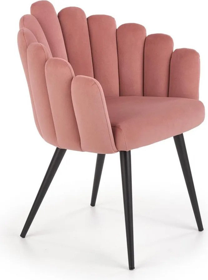 Sedia K410 velluto rosa
