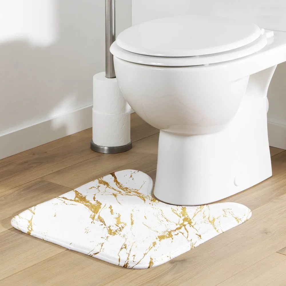 Tappetino per il bagno bianco/dorato 45x45 cm Aquamarbre – douceur d'intérieur