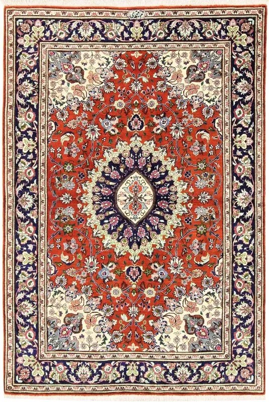 Ghom Tappeto persiano 100 x 150 Rosso (Iran) Annodato A Mano