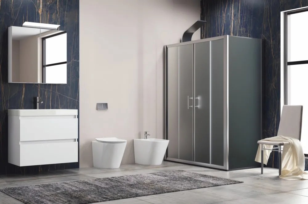 Cabina doccia 90x190 vetro satinato apertura scorrevole | KF6000S - KAMALU