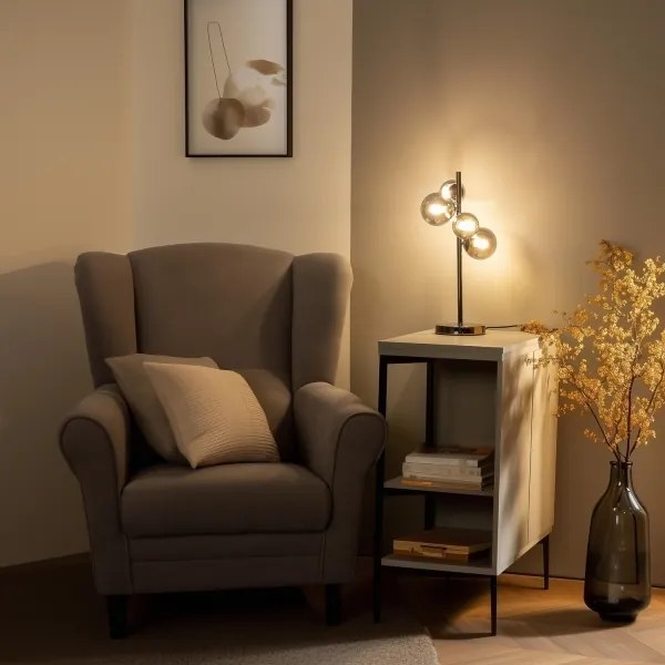 Brilagi - Lampada da tavolo LED MILLA 4xG9/3W/230V nero cromato/fumé