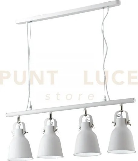 Lampadario a sospensione legend bianca e nickel 4 luci attacco e27 ...