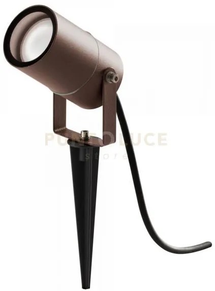 Ges1131- faro proiettore marrone 1 luce attacco gu10 ip65 d.6x10cm