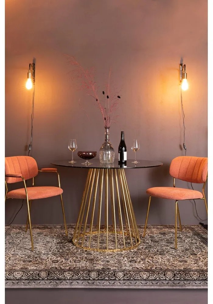 Tavolo da pranzo rotondo con piano in vetro ø 104 cm Floris - White Label