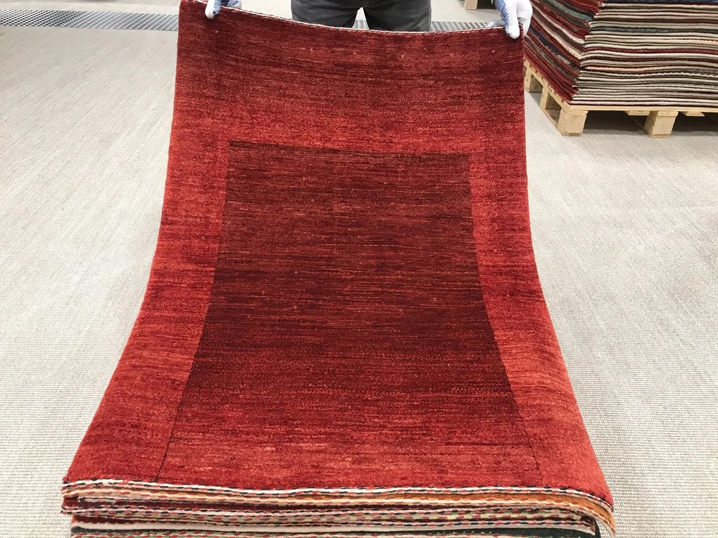 Loribaft Tappeto 90x120 Rosso (Iran) Annodato A Mano