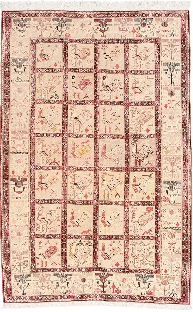 Kilim Tappeto persiano 130x200 Beige (Iran) Annodato A Mano
