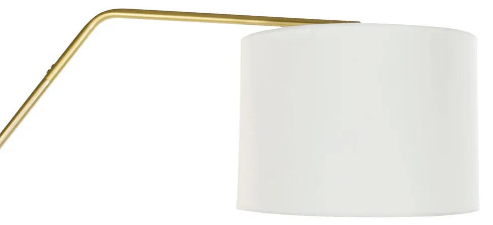Lampada da Terra DKD Home Decor Dorato Metallo Poliestere Lino Bianco Glam (91 x 31 x 196 cm)