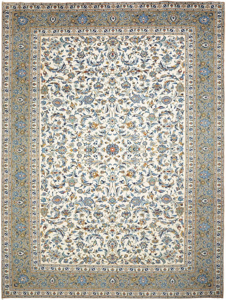 Kashan Tappeto persiano 400 x 300 Beige (Iran) Annodato A Mano
