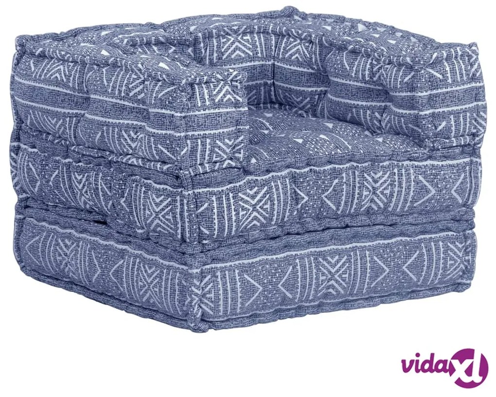 vidaXL Pouf Modulare Indaco in Tessuto