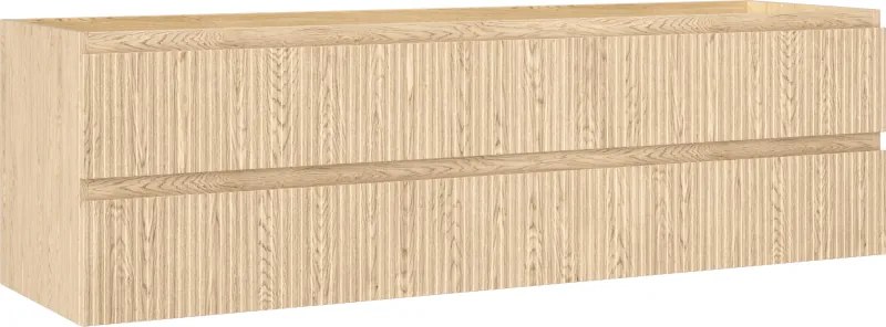 Mexen Rivel armadietto da bagno sotto lavabo 160 cm, 2 cassetti, scanalato, rovere - 91A20-16047-2-BFF81