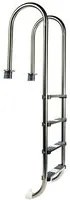 Scaletta Muro In Acciaio Inox Aisi 304l - 4 Gradini, Per Piscine Con Altezza Minima 1,30 M