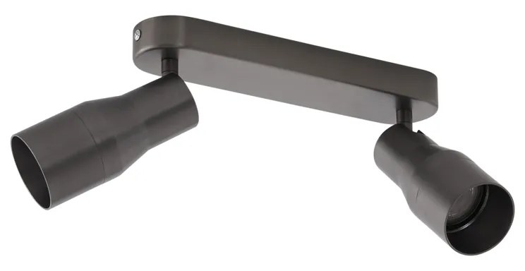 Faretto da soffitto rotondo colore canna di fucile GU10 50 mm 2 luci - Stanley