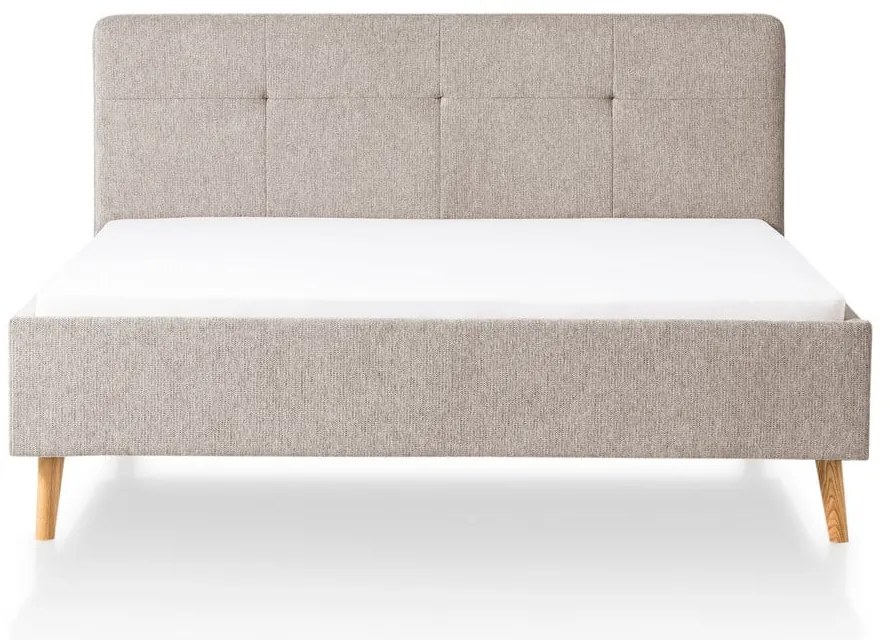 Letto matrimoniale imbottito grigio/marrone rete non inclusa 180x200 cm Smart – Meise Möbel