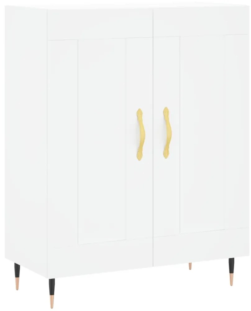 Credenza bianca 69,5x34x90 cm in legno multistrato