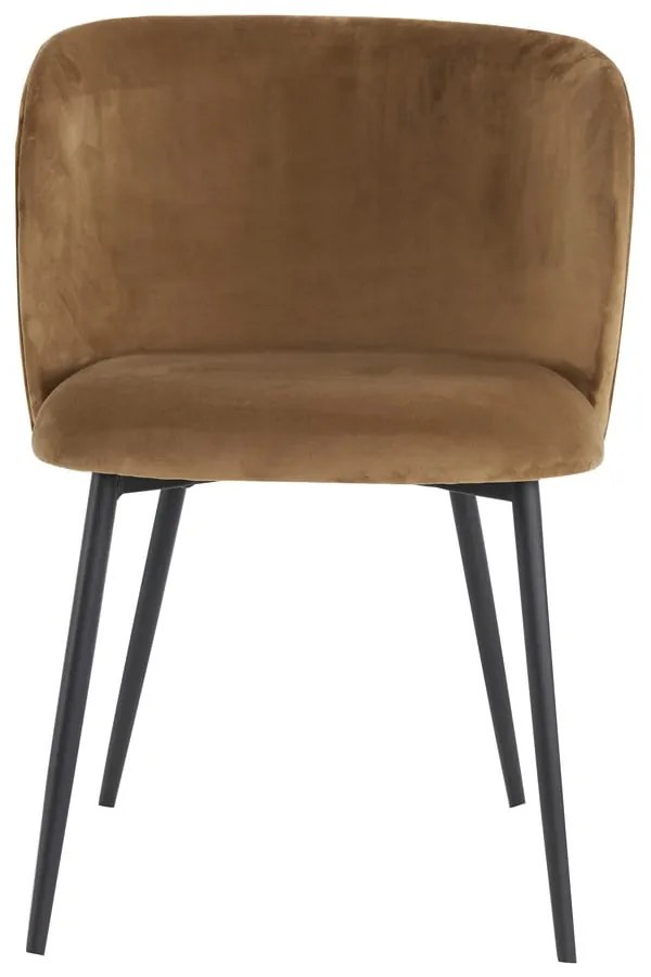 Sedia da pranzo in velluto marrone Elyna - Light & Living