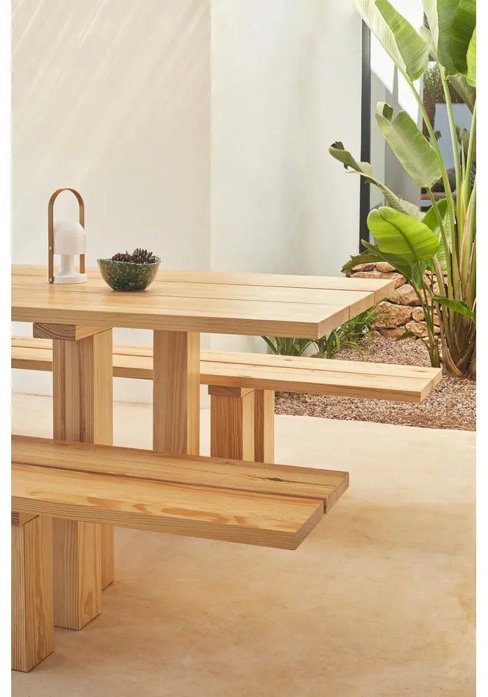 Tavolo da pranzo con piano in legno di pino 100x260 cm Banda - Teulat