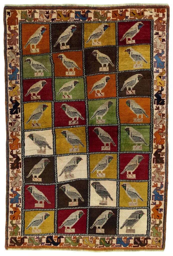 Gabbeh Tappeto 130x190 (Iran) Annodato A Mano