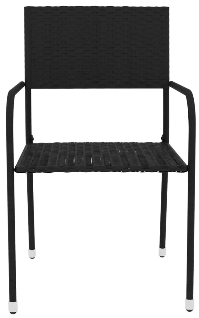 Set Mobili da Pranzo per Giardino 3 pz Polyrattan Nero