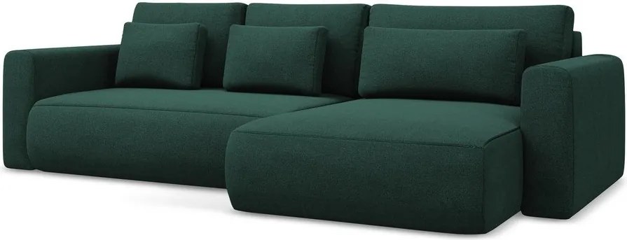 Divano angolare verde allungabile/con contenitore (con penisola a destra/con chaise lounge) Kapua – Makamii