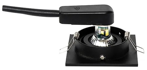 Set di 6 faretti da incasso moderni neri regolabili - Club