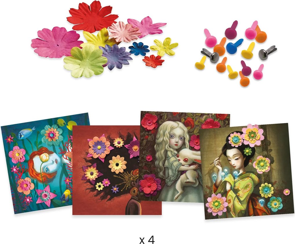 Gioco creativo 3D con fiori di carta