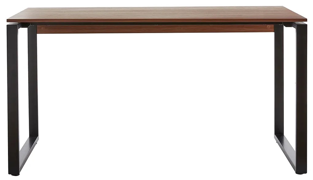 Scrivania legno scuro e metallo nero L138 cm OPAL