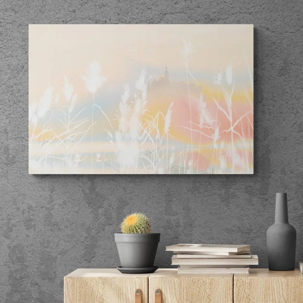Quadro su tela – Castello in paesaggio pastello