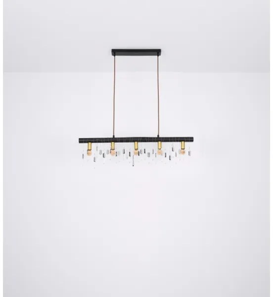 Globo 15532-5HB - Lampada a sospensione su cavo KIRA 5xE14/40W/230V nera