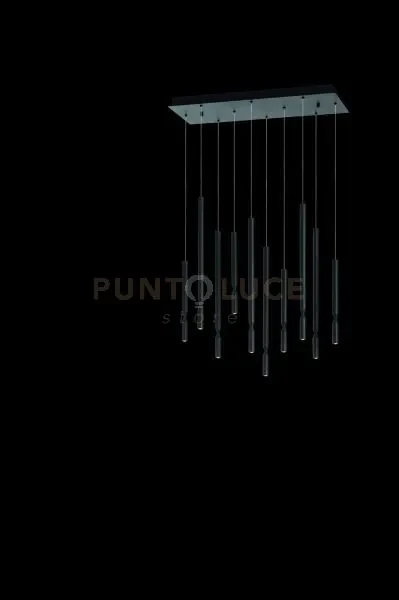 Sepensione led tubic in metallo verniciato nero 10 led so.tubic-10-...