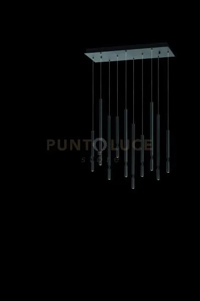 Sospensione multipla tubic 10 nero 3000k 4760lm 70w dimmerabile bas...