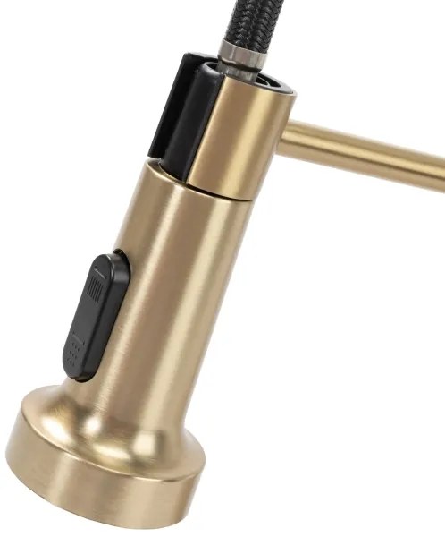 REA-B4821 - Miscelatore per lavello con doccetta estraibile COLIN 42,5 cm, finitura oro spazzolato