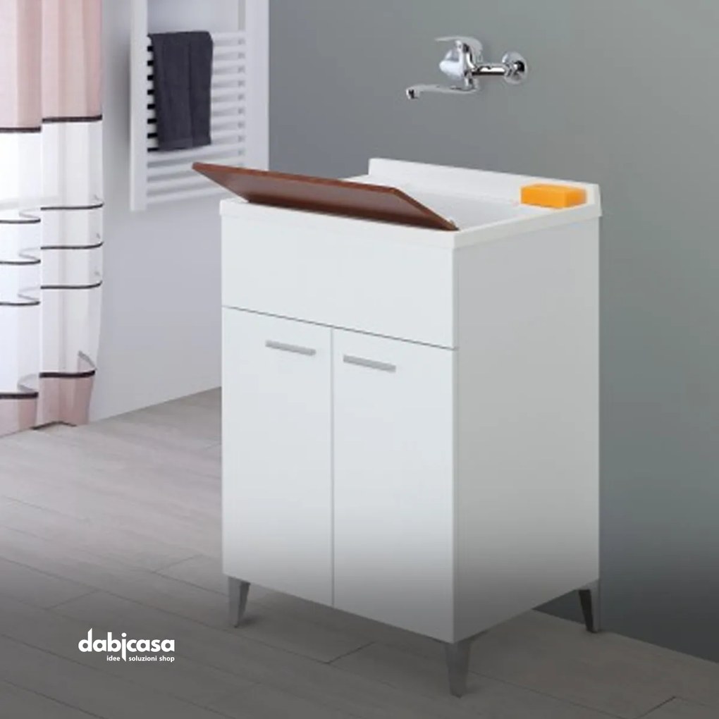 Lavatoio Linea "Stella" 60X50 Nobilitato Melaminico 18mm colore Bianco Lucido