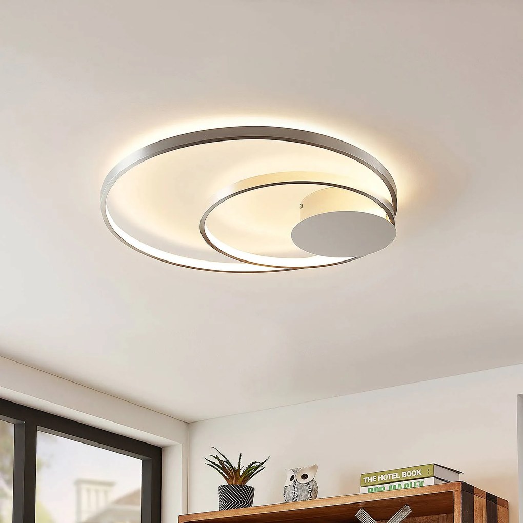 Lindby Nerwin Plafoniera LED, rotonda, alluminio/chrome