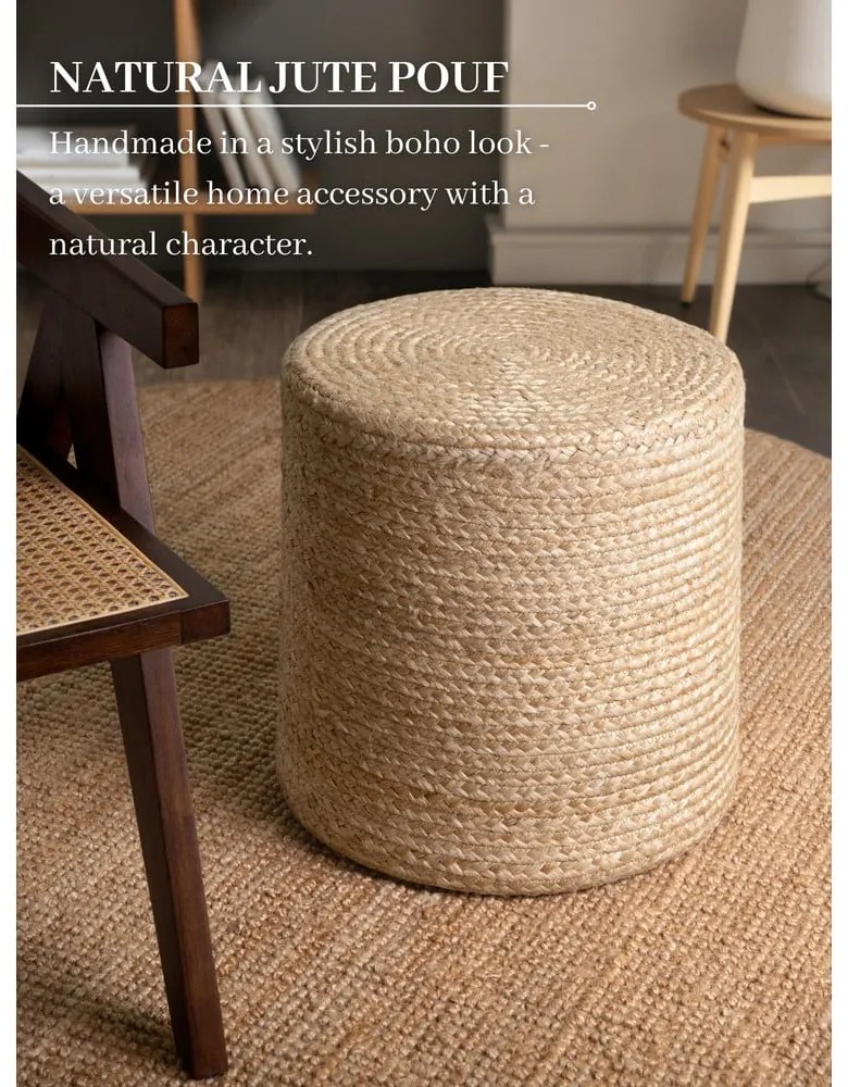 Poggiapiedi di colore naturale Jutta Gold – Hanse Home