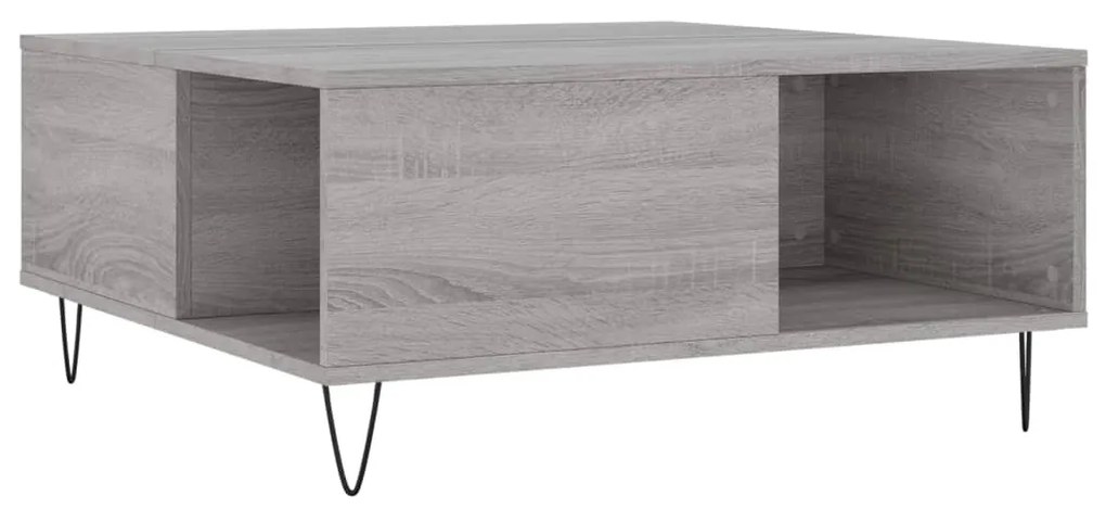 Tavolino salotto grigio sonoma 80x80x36,5 cm legno multistrato