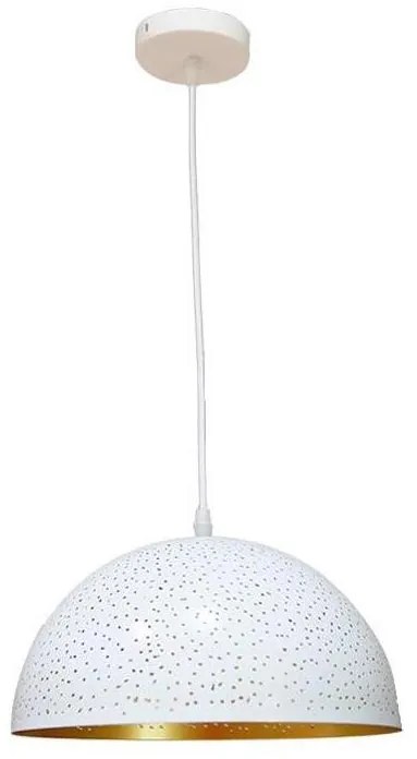 Lampadario a sospensione con filo 1xE27/60W/230V diametro 30 cm bianco