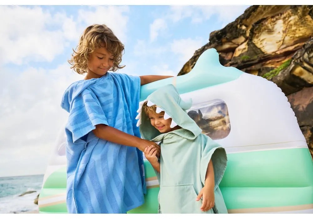 Asciugamano per neonato in cotone verde con cappuccio 62x63 cm Monster - Sunnylife