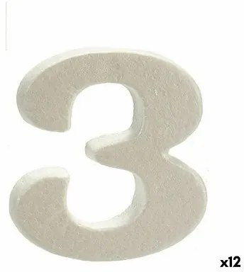 Numeri 3 Bianco polistirene 2 x 15 x 10 cm (12 Unità)