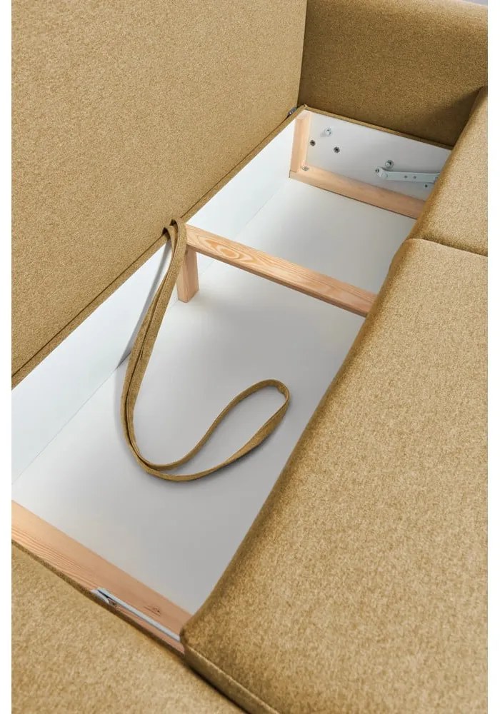 Divano letto variabile giallo ad angolo Pop - Bonami Selection