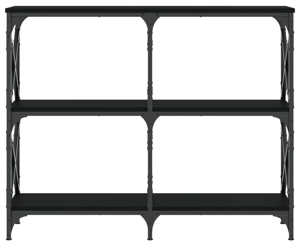 Tavolino Consolle Nero 100x28x80,5 cm in Legno Multistrato