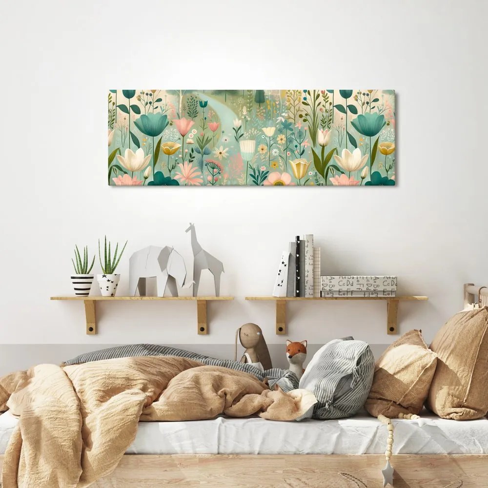 Quadro su tela – Prato in fiore nella valle silenziosa
