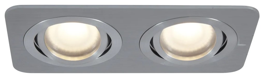 Set di 6 faretti da incasso arrotondati color canna di fucile GU10 50mm regolabili IP44 2 luci - Alberto