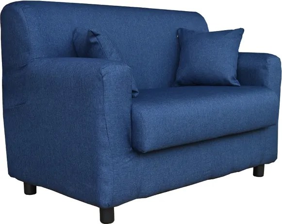 Divano 2 posti Blu - tessuto sfoderabile 124 cm BOLOGNA