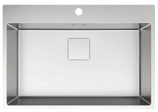 Lavello sopratop 1 vasca DELINIA Michigan L L 51.5 x L 75 cm argento