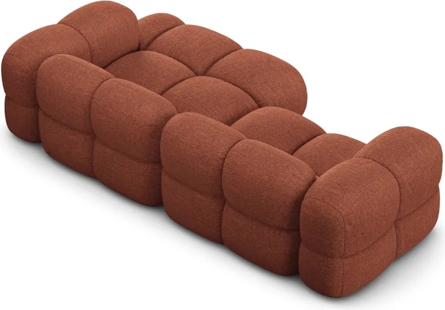 Divano angolare color mattone (con penisola a destra/con chaise lounge) Loretto – Cosmopolitan Design