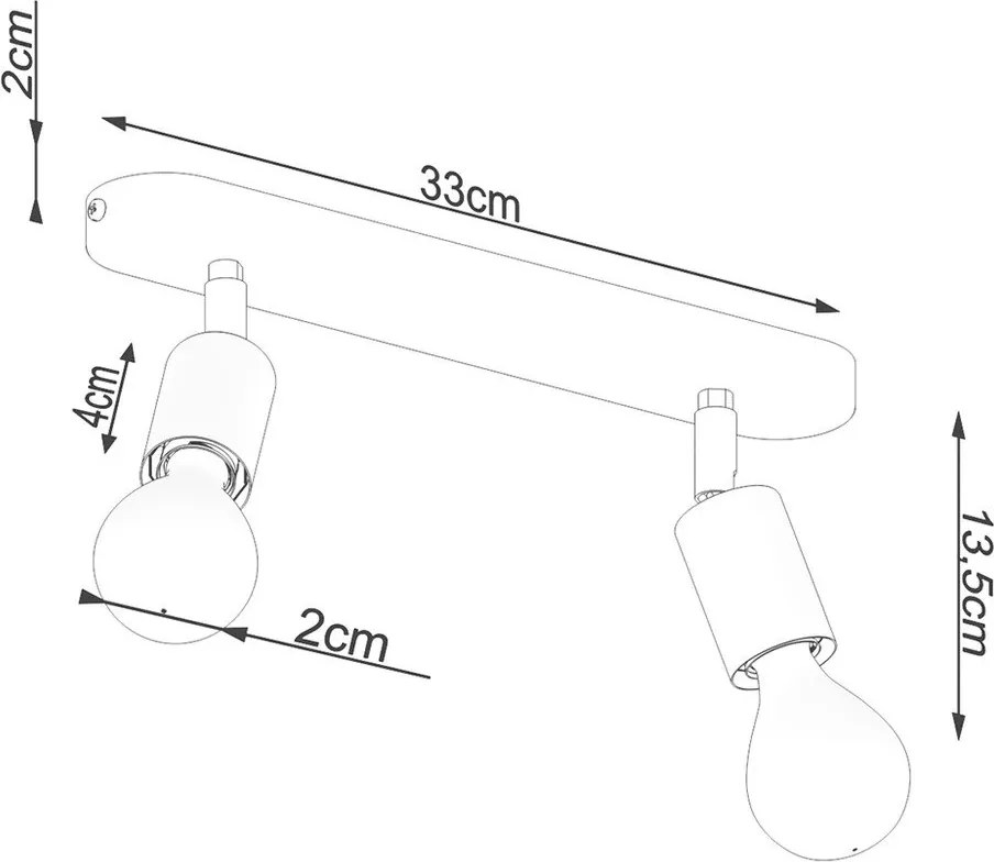 Plafoniera nera in metallo ø 6 cm Brando – Sollux