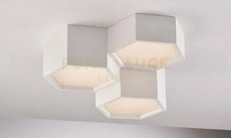 Plafoniera led vortex bianca 36w 3930lm cct 35x35x15cm in gesso ver...