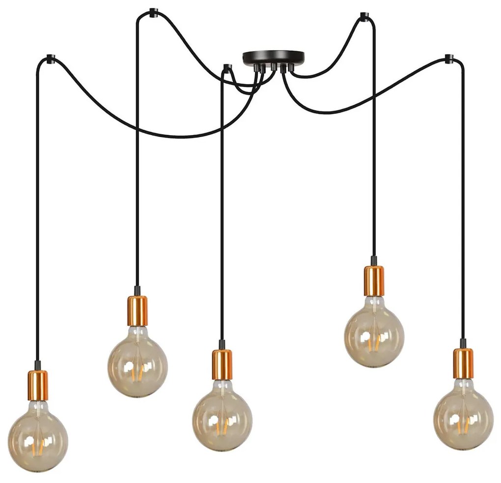 Lampadario a Sospensione SPARK 5 BLACK